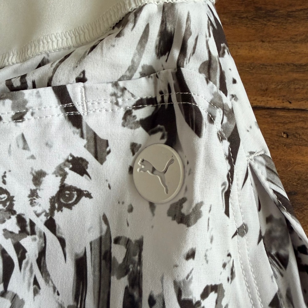 Puma Golf Womens White Black Animal Print Performance Skort XL Built-in Shorts - Picture 11 of 11